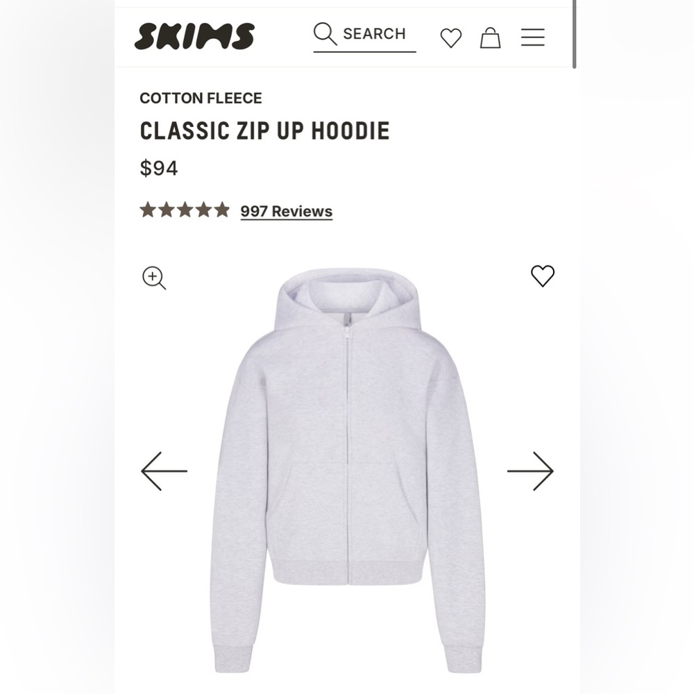 Skims Classic Zip Hoodie